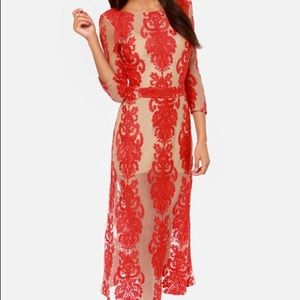 For Love and Lemons red lace dress